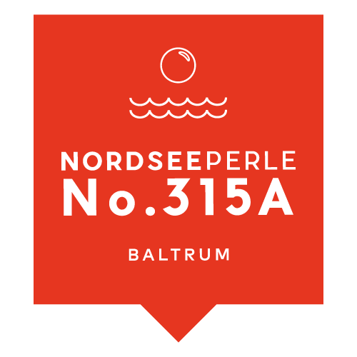 Nordseeperle Logo in Rot mit Perle und Wellenzeichen